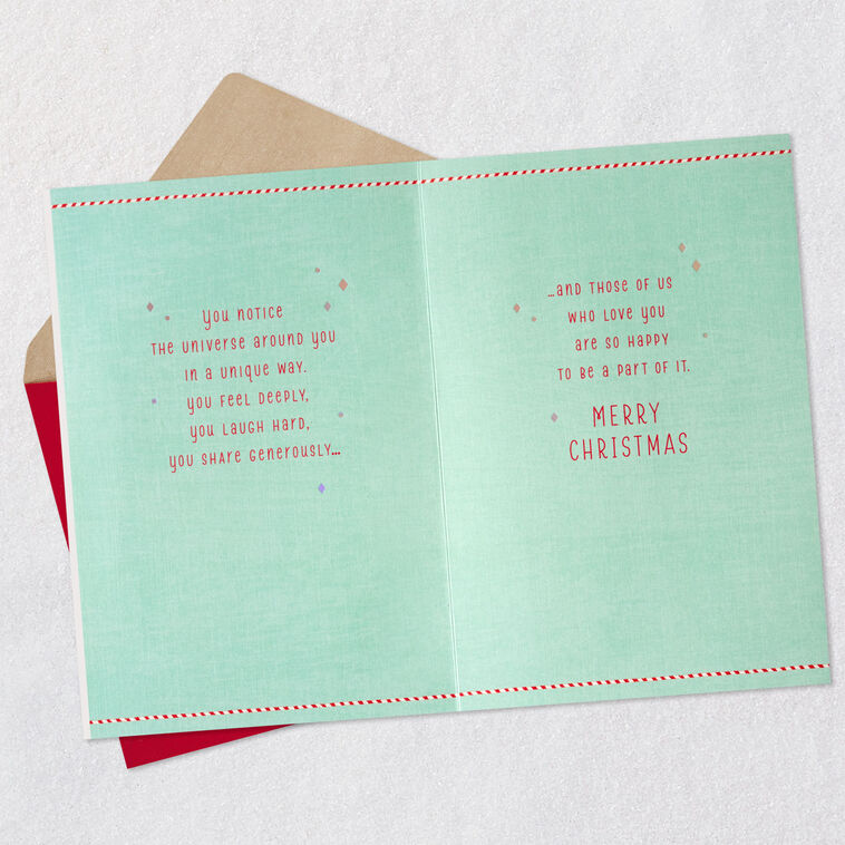 Snow Globe Confetti Shaker Daughter Christmas Card Open card with envelope image number 4