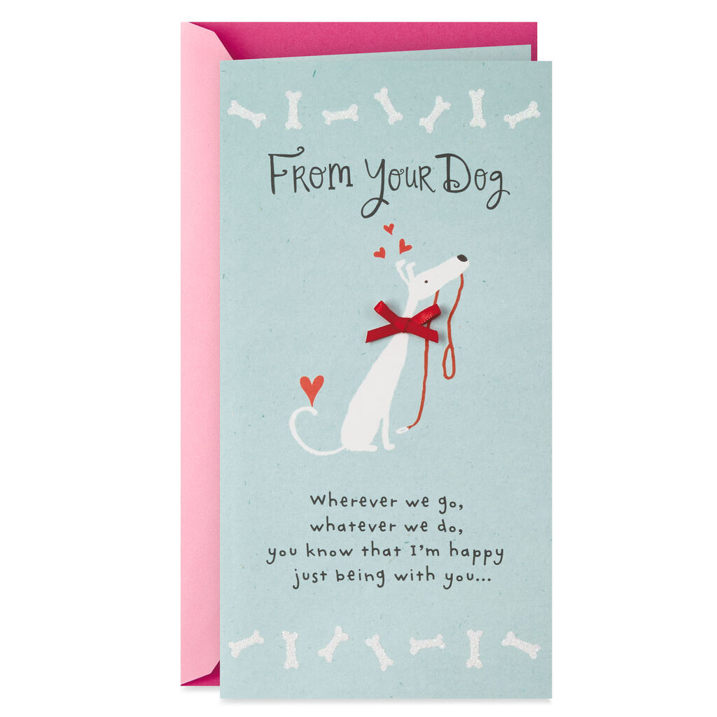 Dog With A Leash Funny Mother S Day Card From The Greeting Day Card From The Dog