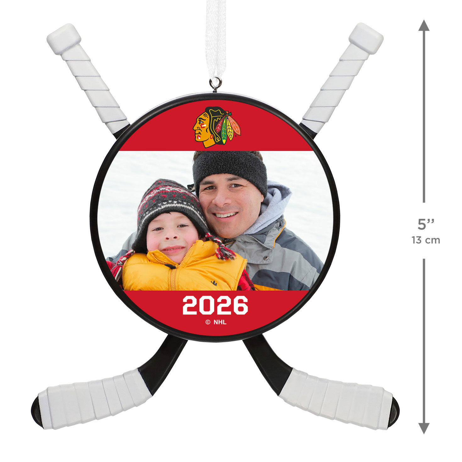 NHL Chicago Blackhawks&reg; Hockey Personalized Ornament, Custom Photo and Text, , large image number 3