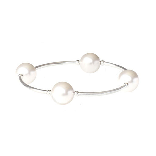 Made As Intended Crystal White Pearl Blessing Bracelet, 