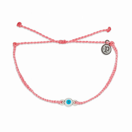 Pura Vida Eye Bead Charm on Pink Bracelet, 