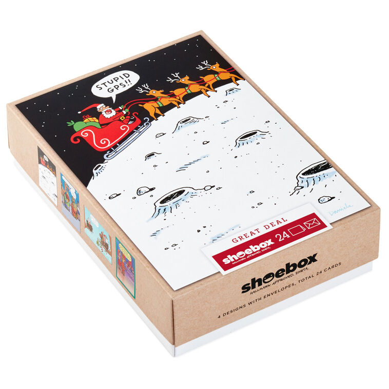 Modern Holidays Funny Assorted Boxed Christmas Cards, Pack of 24