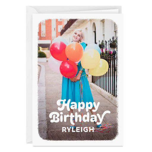 Personalized Full Photo Birthday Photo Card, 5x7 Vertical, 