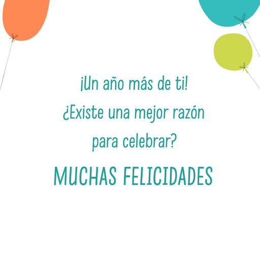 Another Year of Wonderful You Spanish-Language Birthday Card, 
