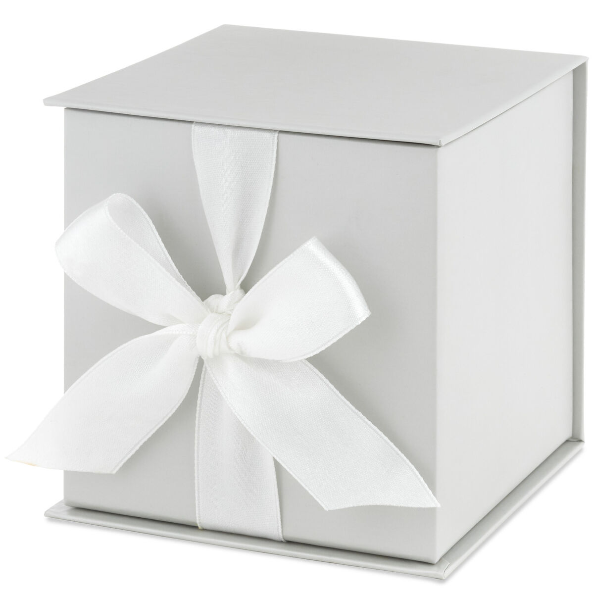 4.3" Small Pearl Gray Gift Box With Shredded Paper Filler Gift Boxes