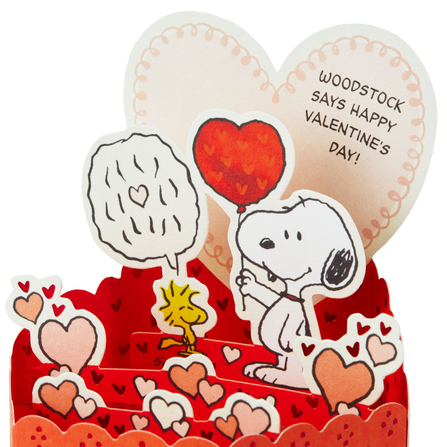 Snoopy and Woodstock Pop-Up Valentine's Day Card Card Front Detail image number 4