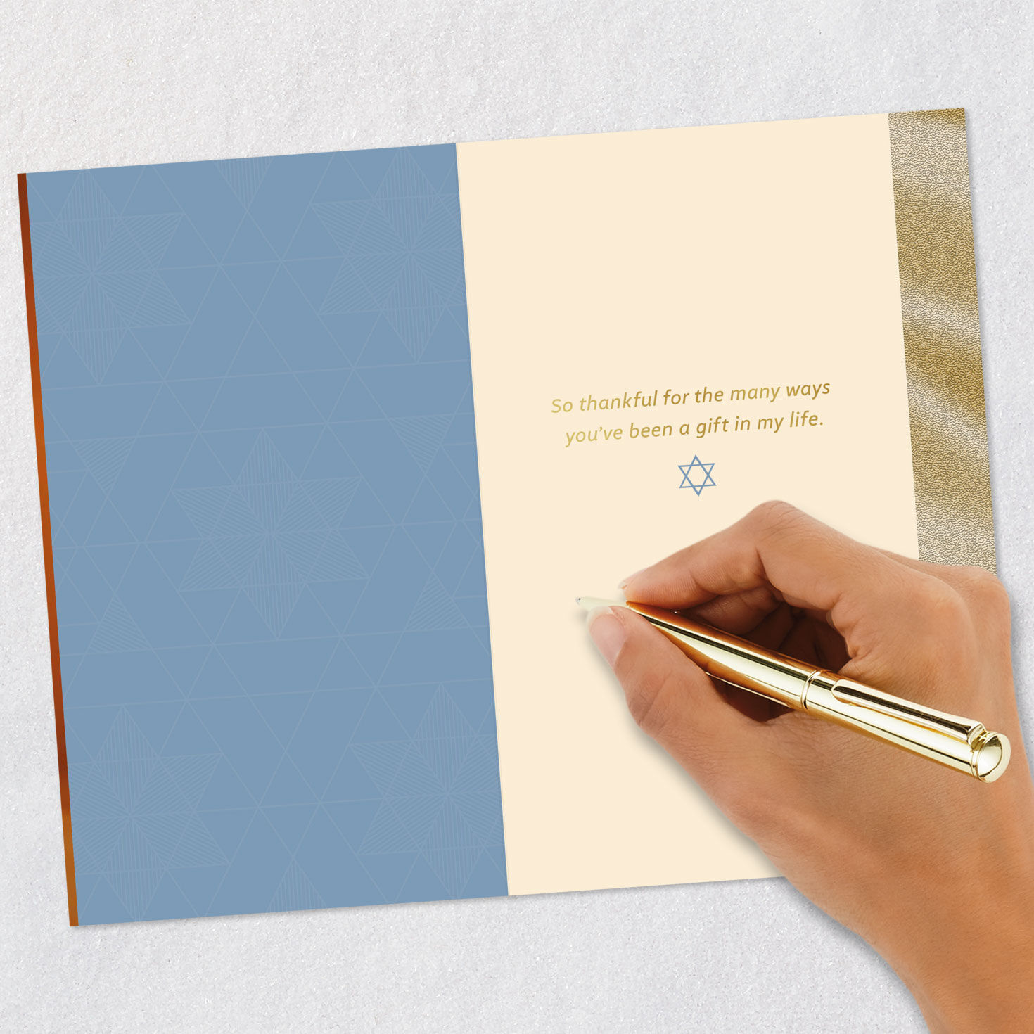 Lit Menorah Happy Hanukkah Card Signing card image number 6