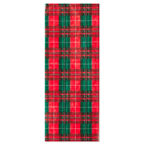 Red and Green Christmas Plaid Tissue Paper, 6 sheets, , large