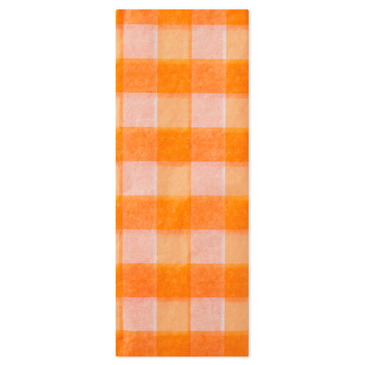 Peach Gingham Tissue Paper, 6 sheets, 