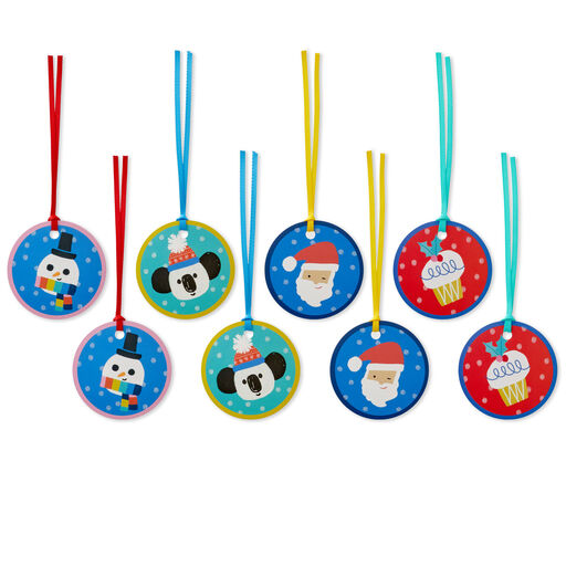 Cute and Colorful 8-Pack Christmas Gift Tag Assortment, 