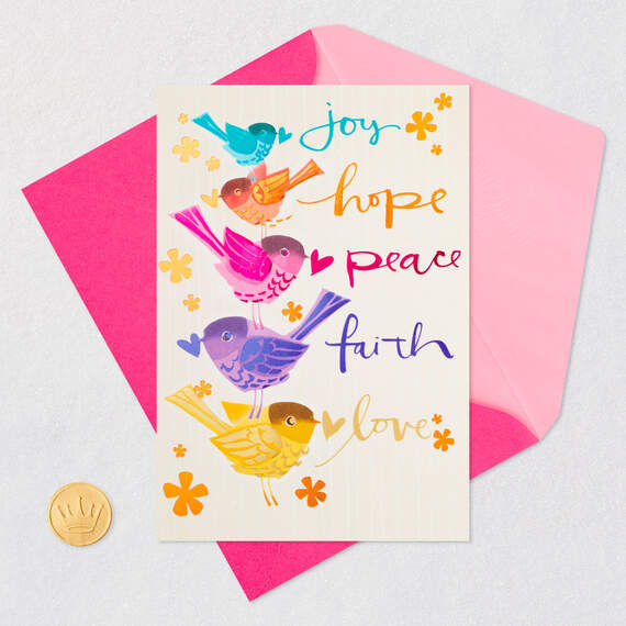 Joy, Hope, Peace Religious Birthday Card, , large image number 6