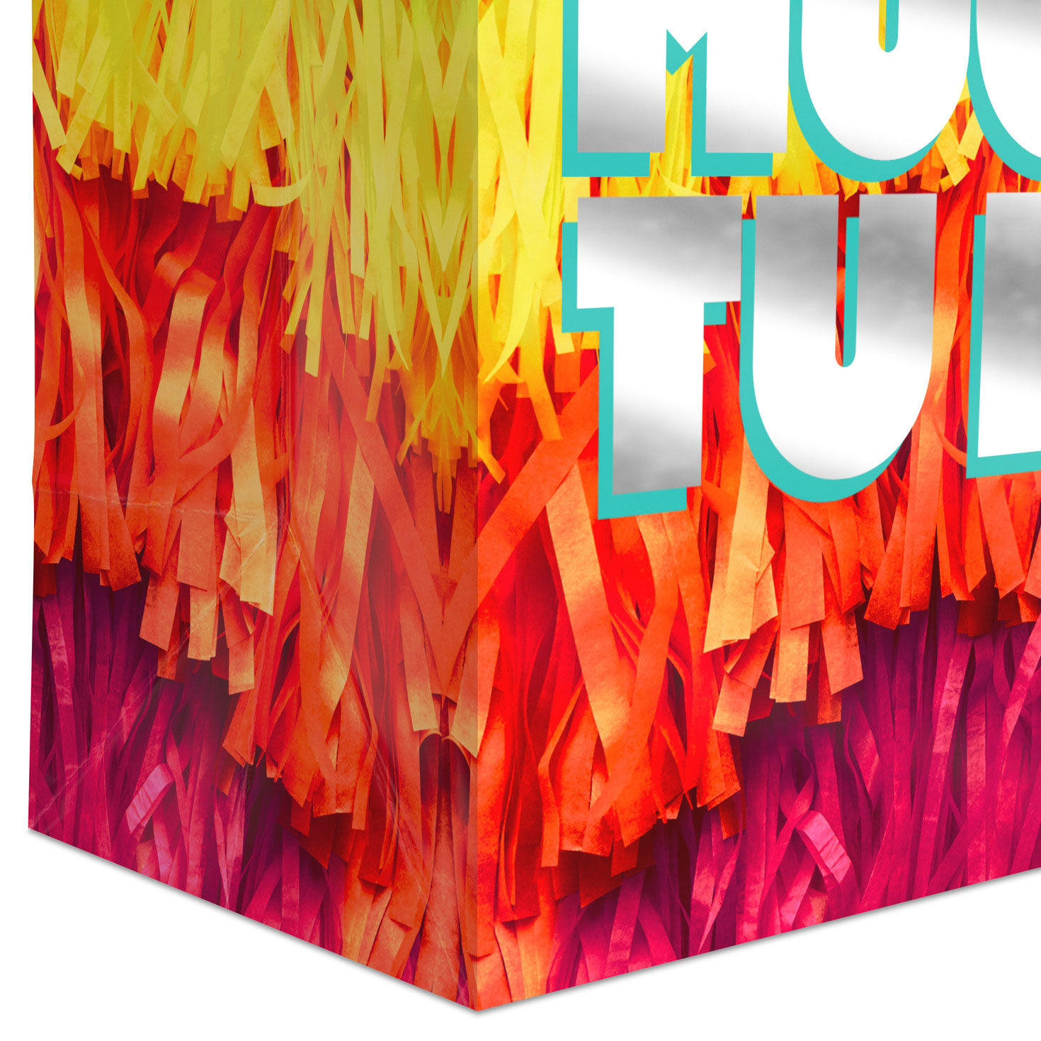 Spanish Language Small Bag With Paper Fringe Design Base/Side Detail image number 5