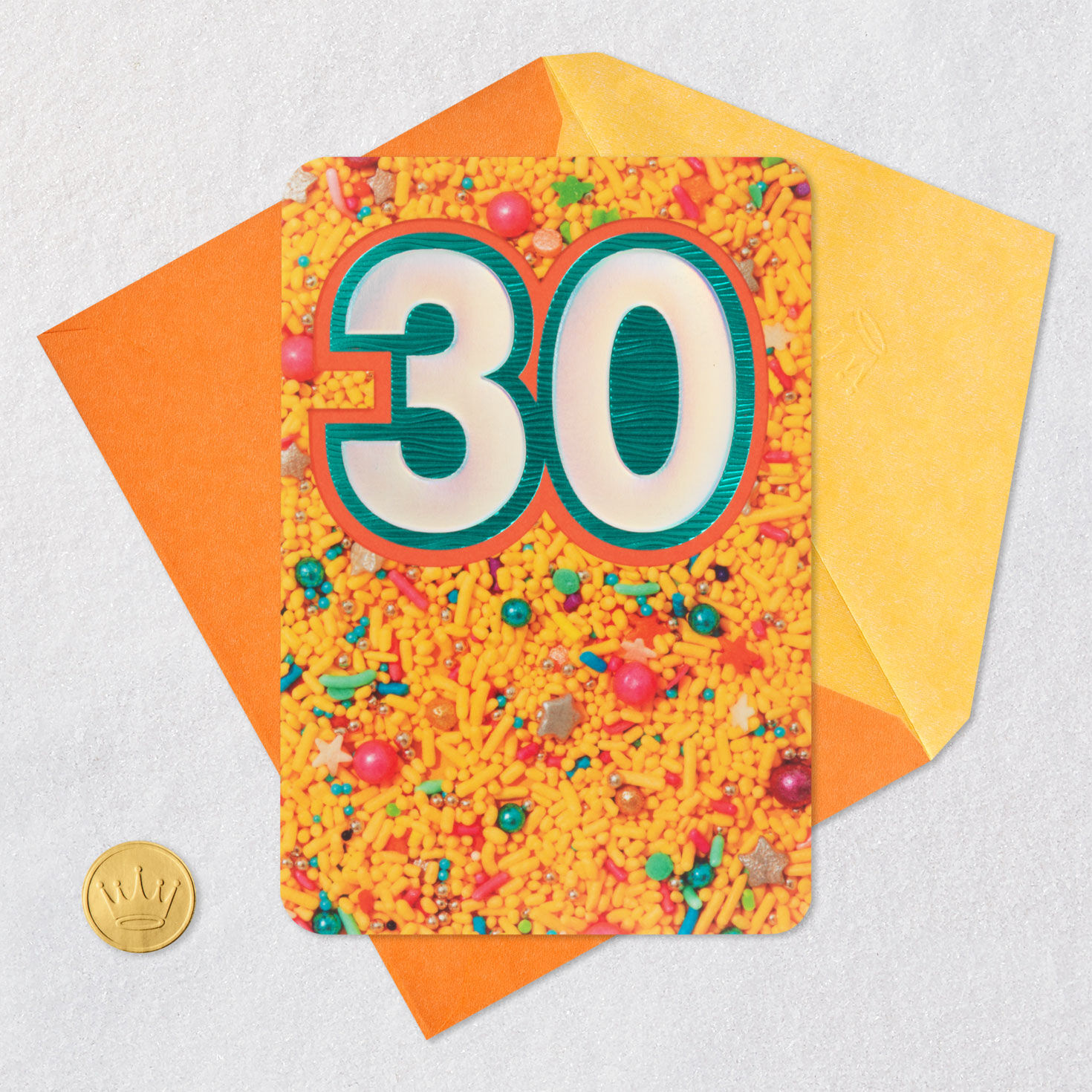 Sprinkles Enjoy Every Moment 30th Birthday Card Card Front with Envelope and Gold Seal image number 5