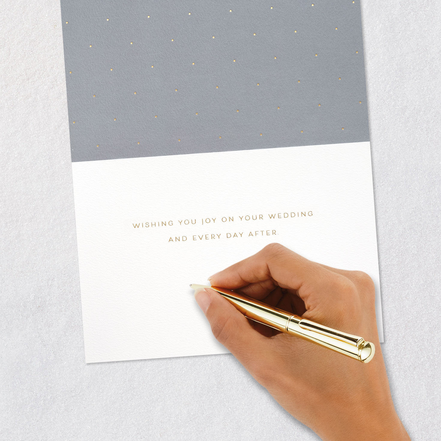 Gold Flowers on Gray Signature Wedding Card Signing card image number 7