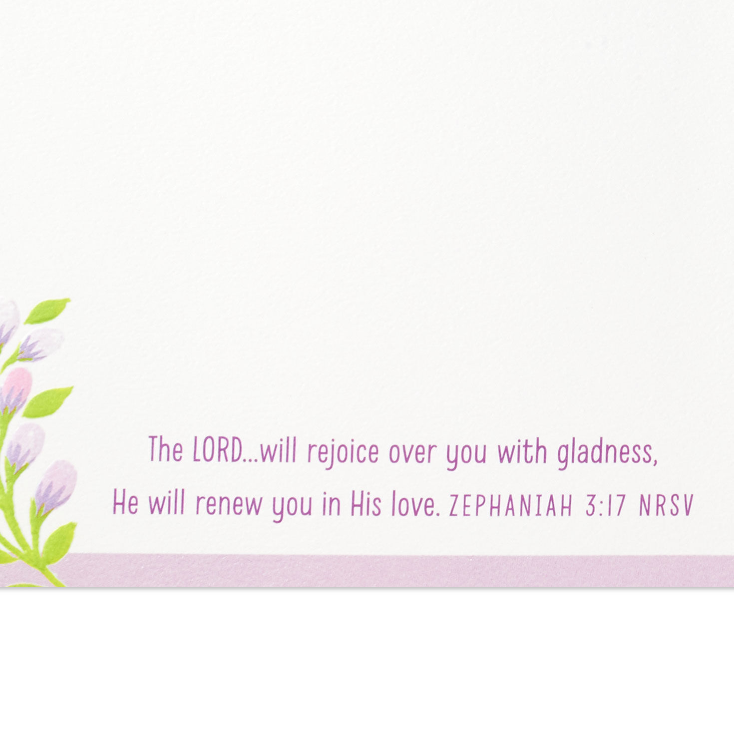 Floral Swag on Green Christian Birthday Card scripture image number 3