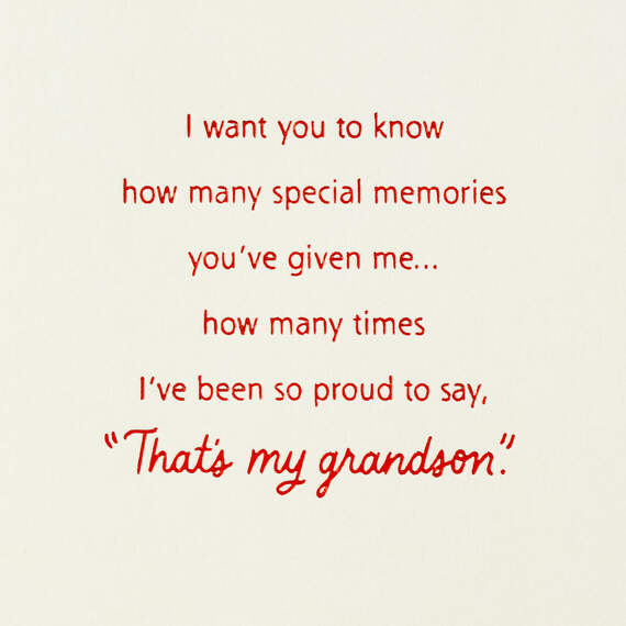 Grandson, Many Special Memories You've Given Me Christmas Card, , large image number 3