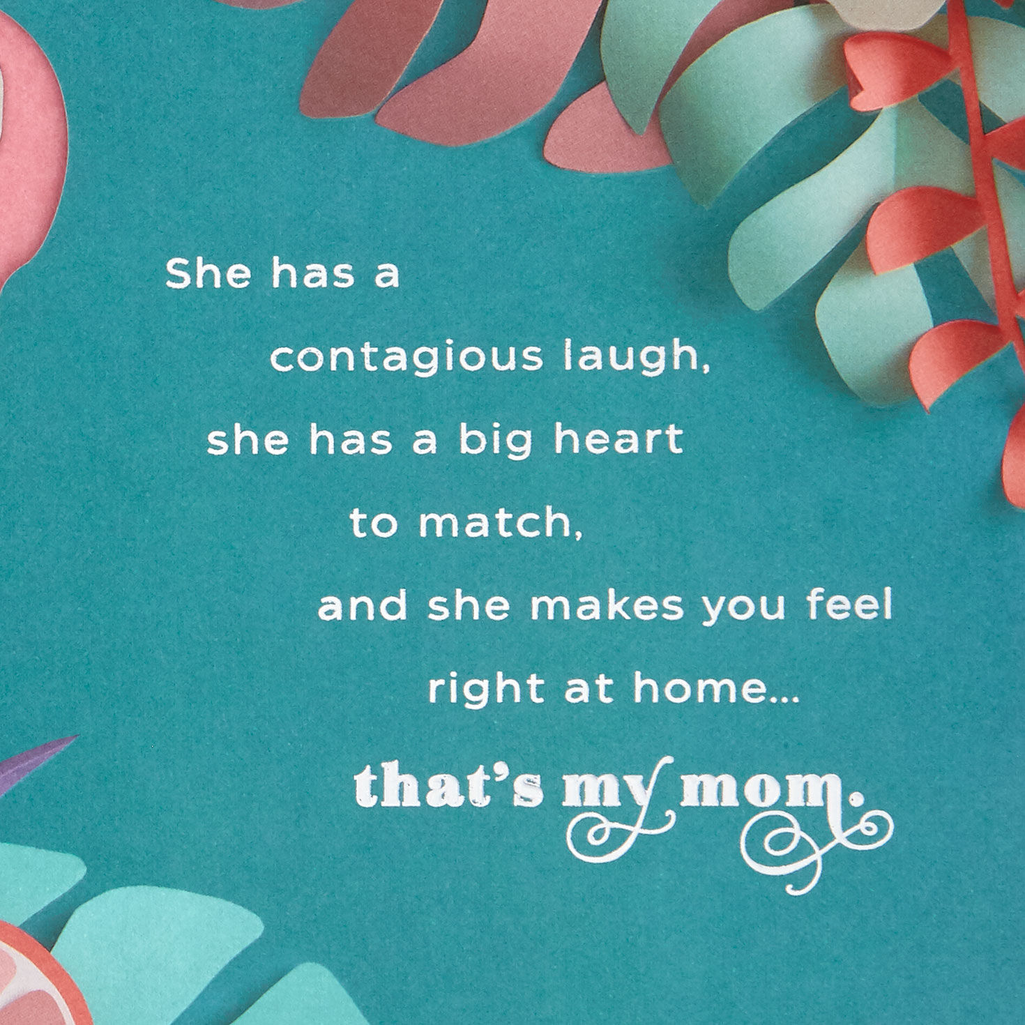 Tropical Flowers Pop-Up Mother's Day Card for Mom Sentiment image number 2