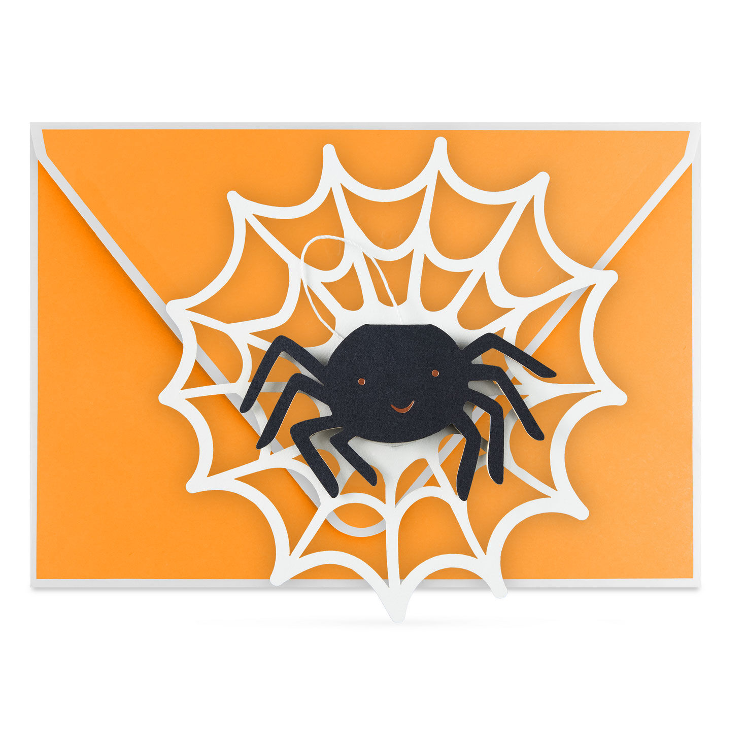 Spider in Web Paper Craft Halloween Card With Mini Card