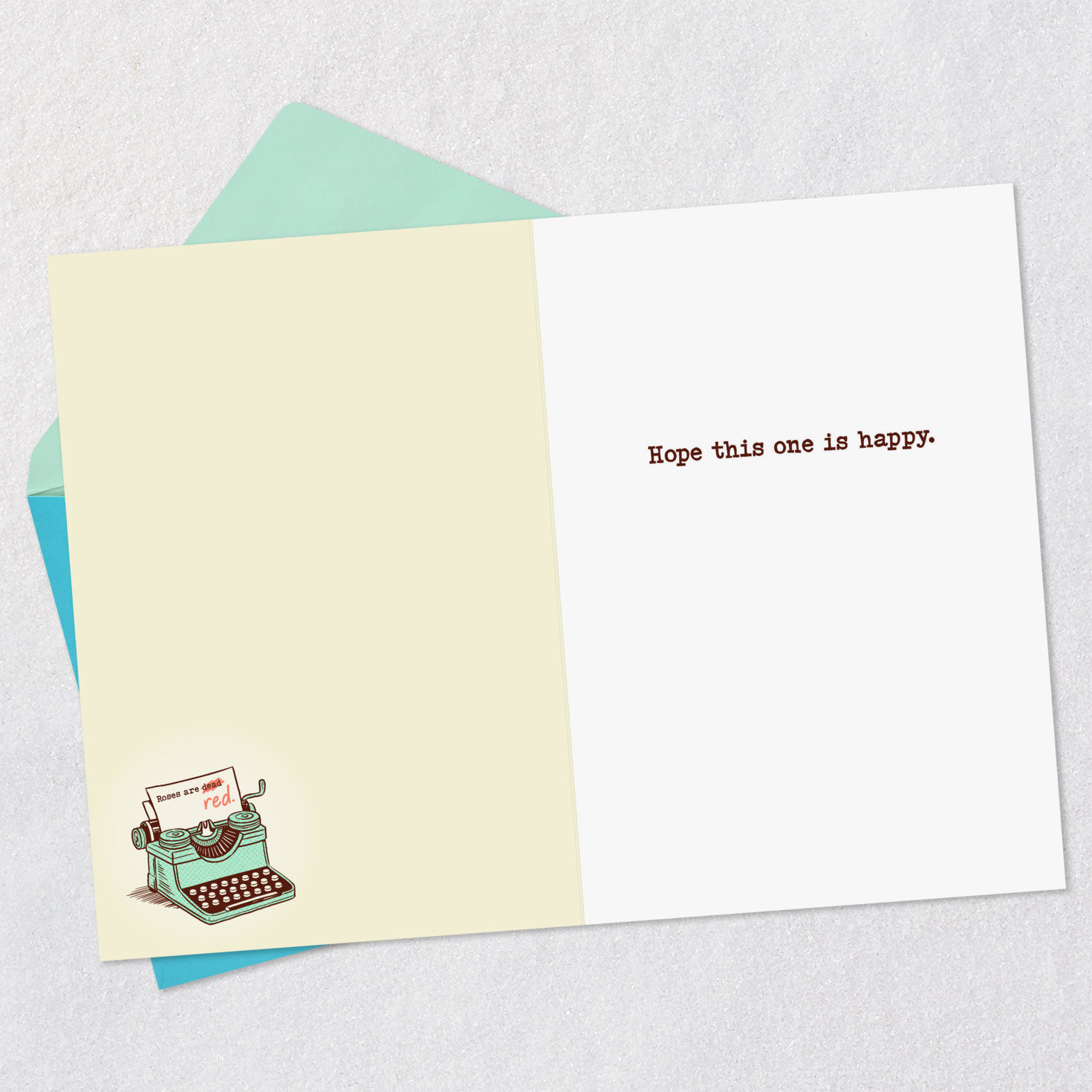 Cat at Typewriter Funny Birthday Card Open card with envelope image number 3