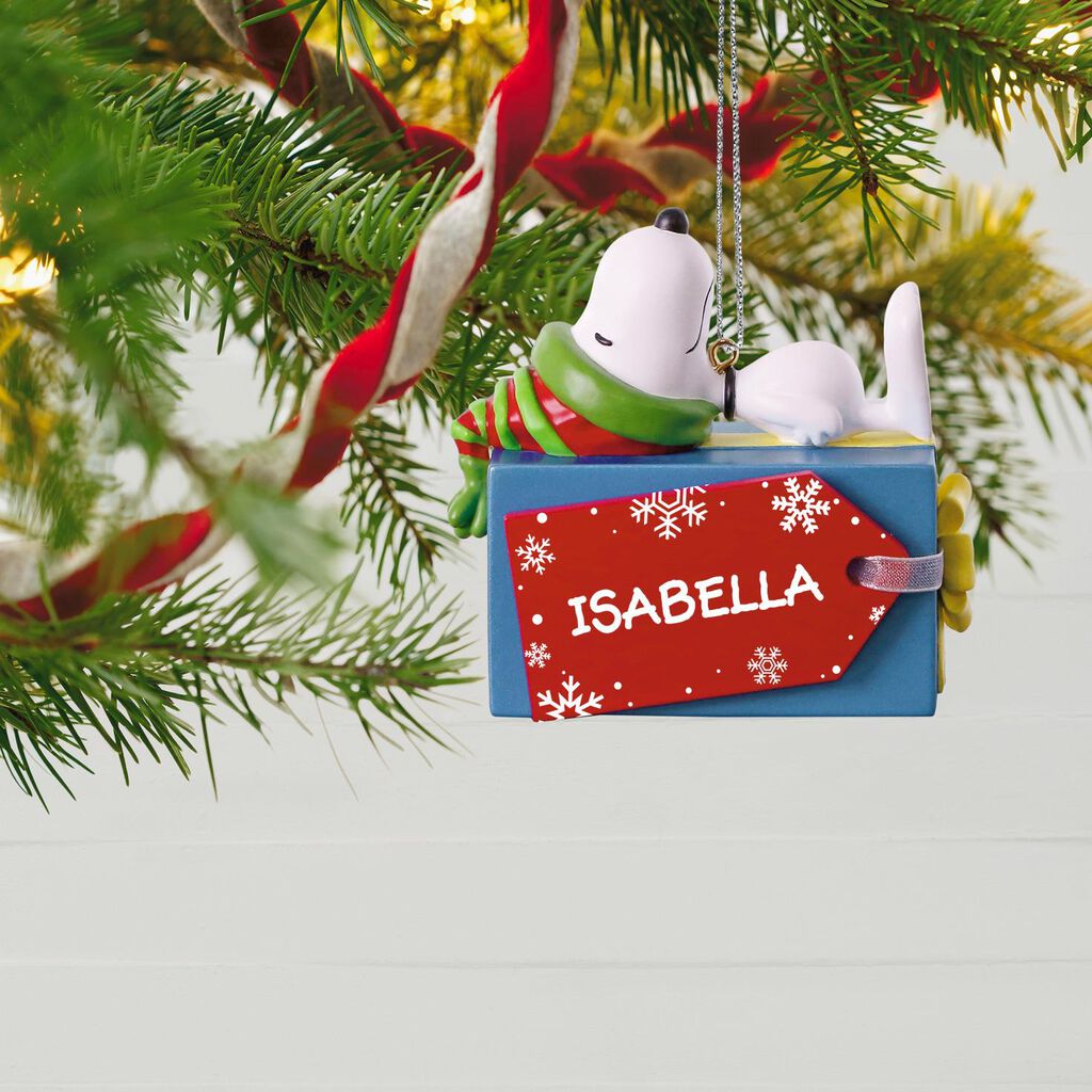 Peanuts Snoopy Christmas Present Personalized Ornament
