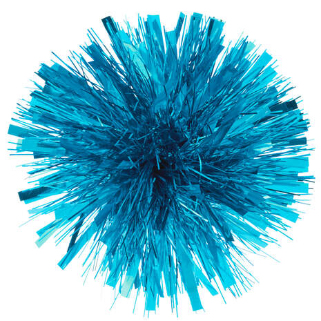 Turquoise Metallic Pom-Pom Gift Bow, 5.5", Turquoise, large