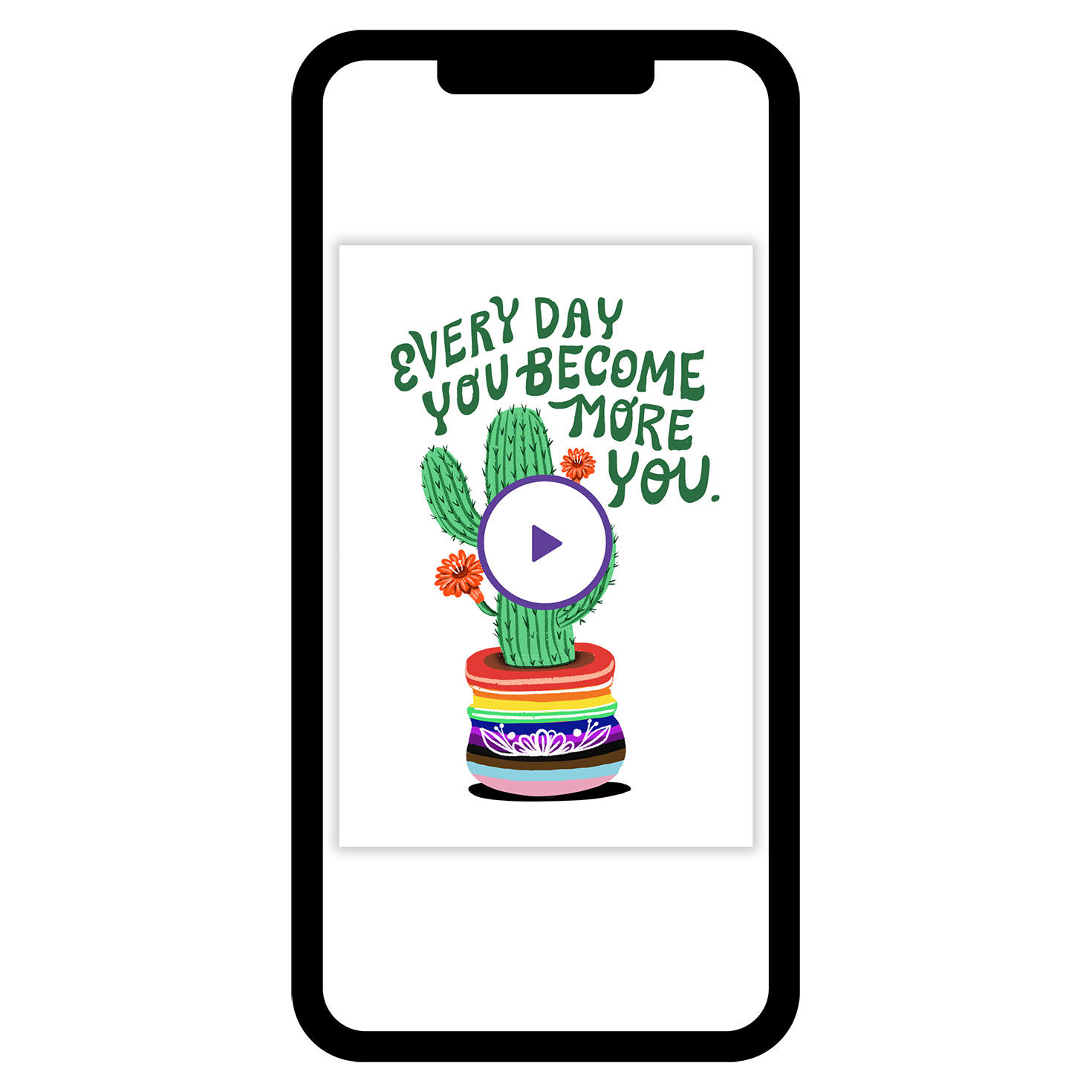 You Become More You Cactus Encouragement eCard