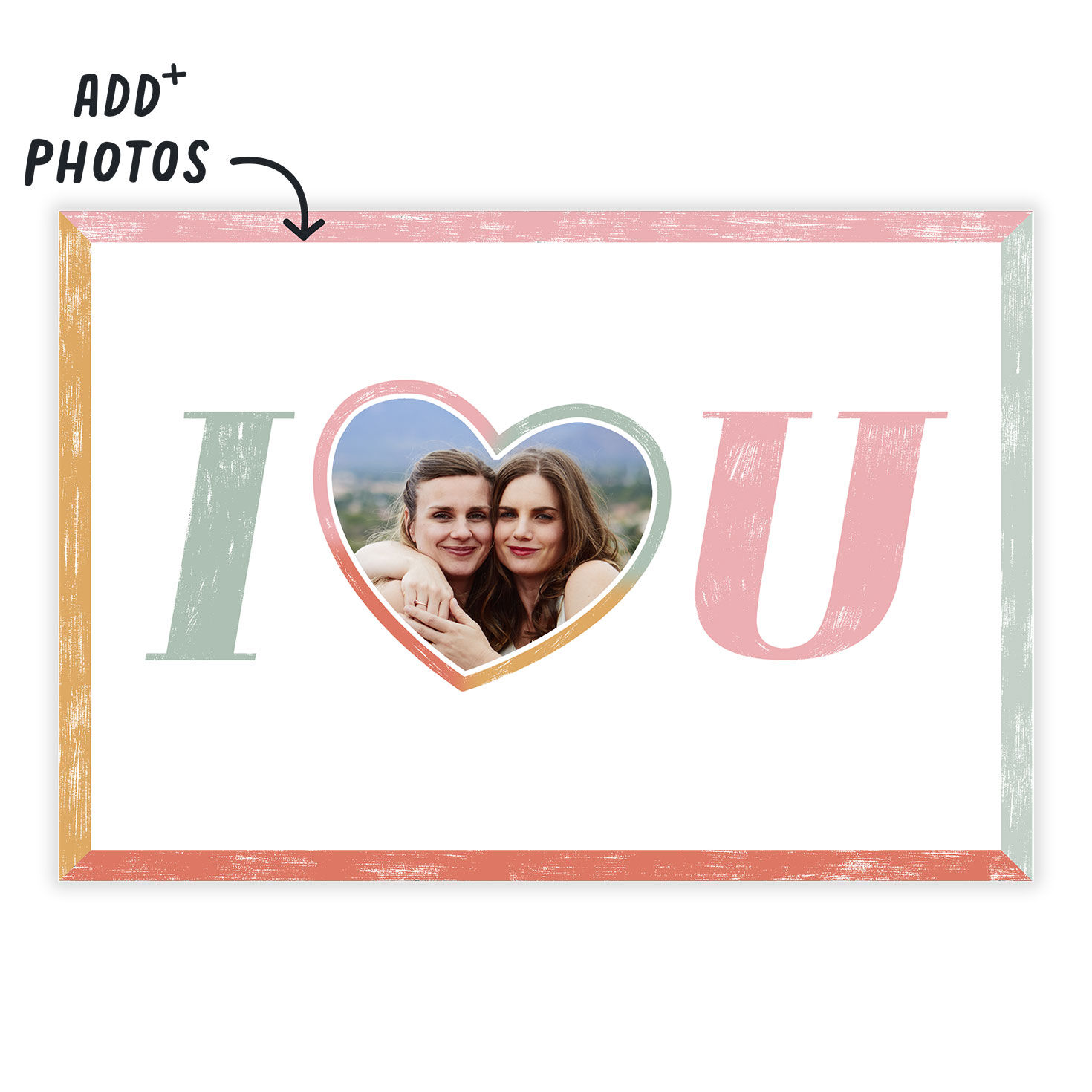 I Photo Heart U Personalized Love Card Card Front indicating personalization image number 2