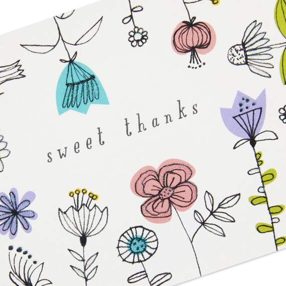 Sweet Thanks Illustrated Flowers Blank Thank You Notes, Box of 10, , large image number 3