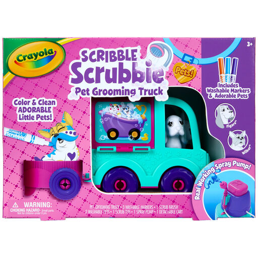Crayola Scribble Scrubbie Pets Grooming Truck Coloring Set, 