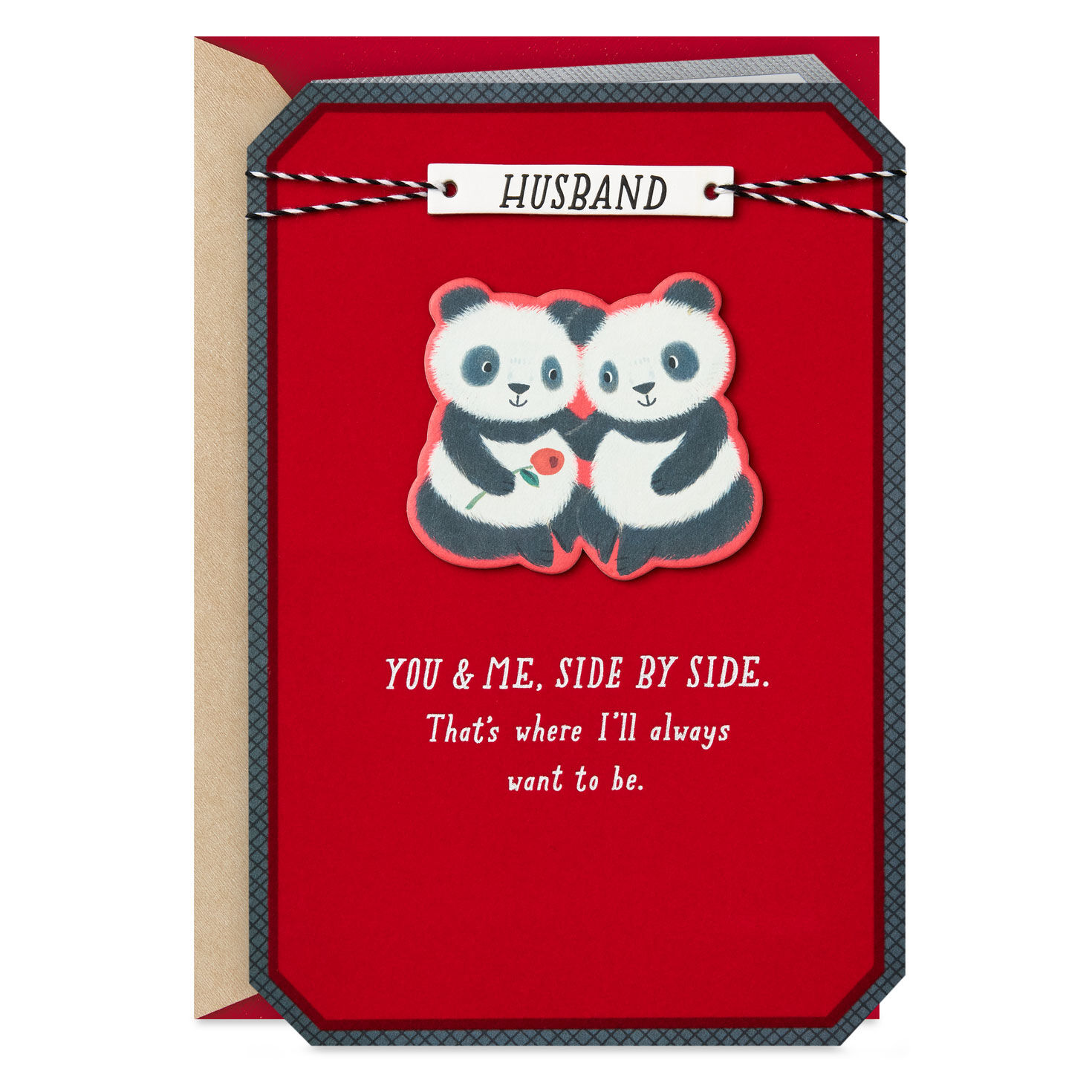Side By Side Pandas Valentine's Day Card for Husband