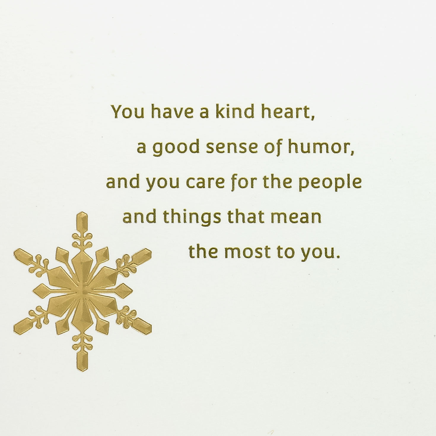 Gold Snowflake on Navy Christmas Card for Grandson Sentiment image number 2