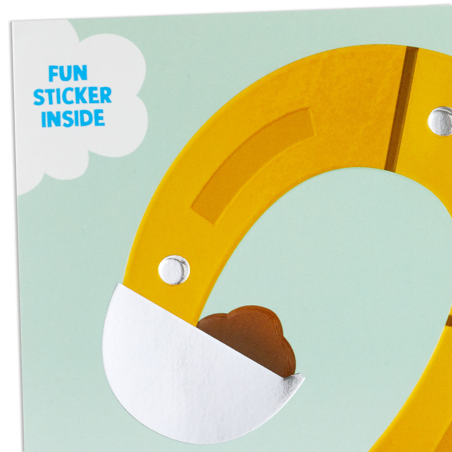 Construction Scene 2nd Birthday Card With Sticker Card Front Detail image number 4