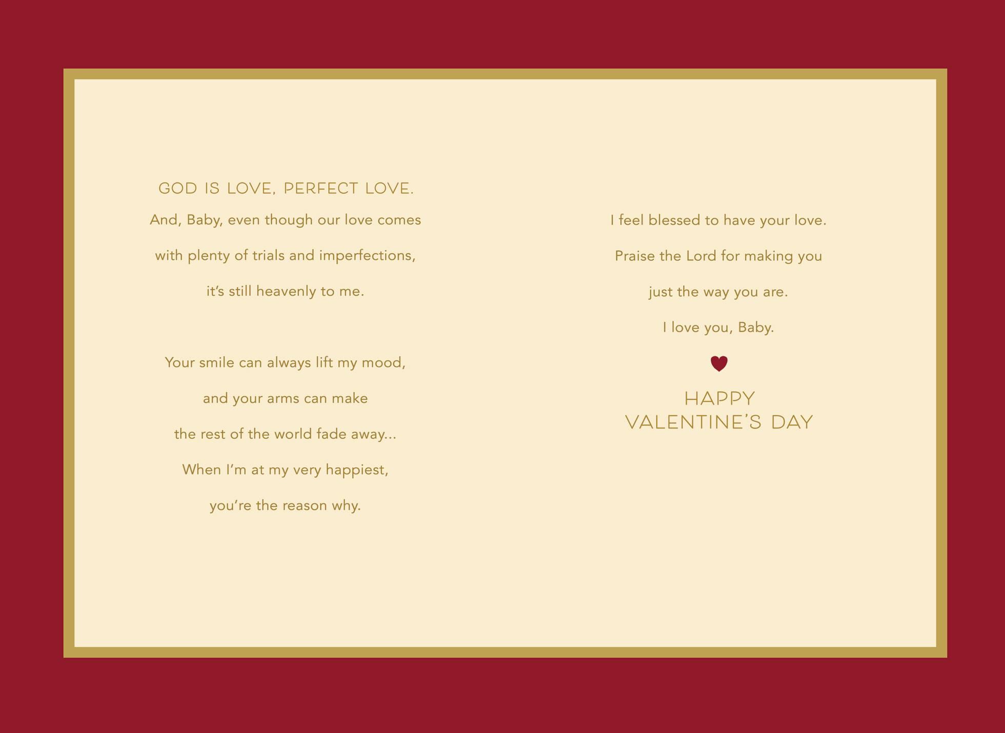 Perfect Love Romantic and Religious Valentine's Day Card