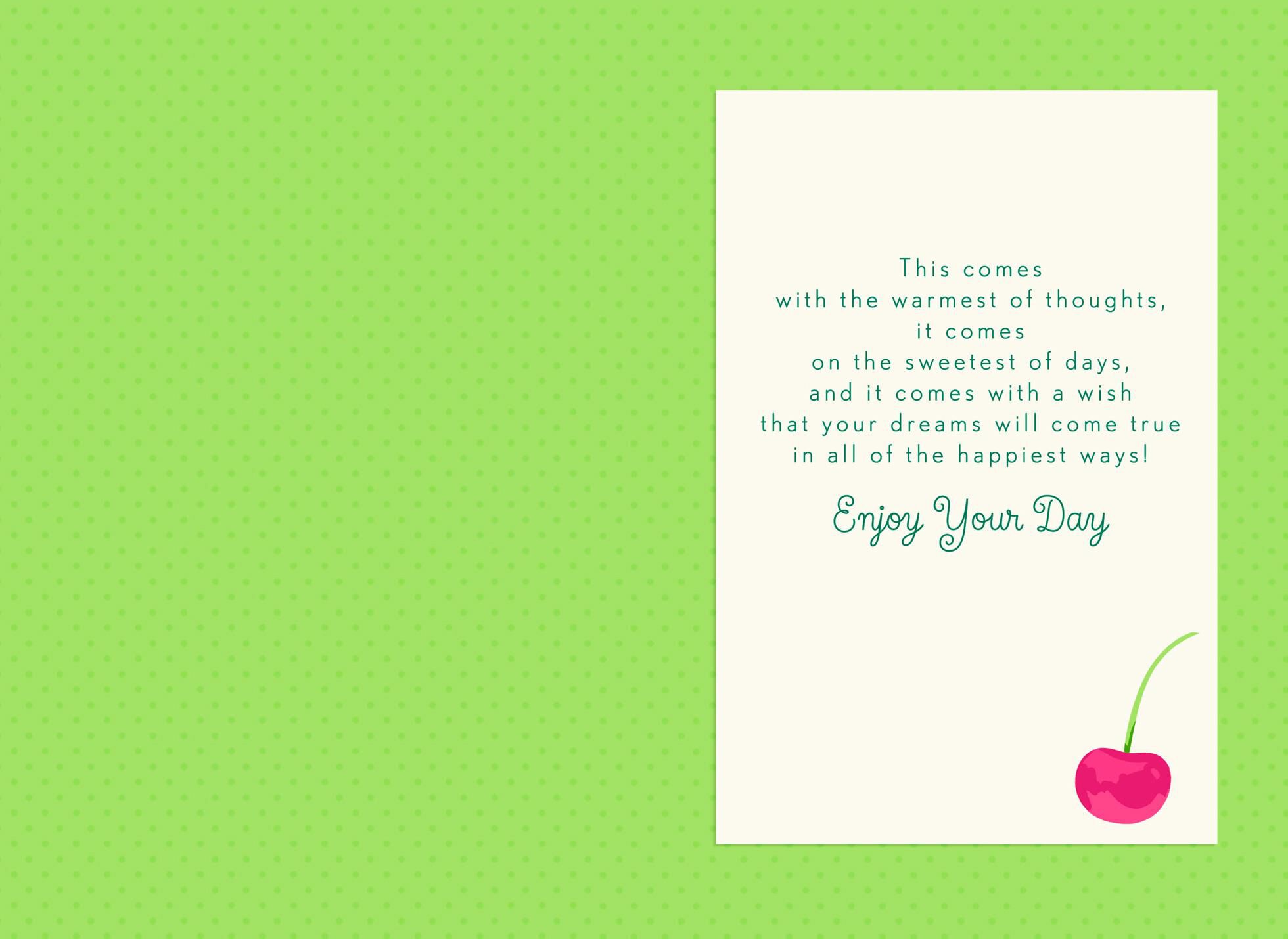 Cherry Pattern Warmest Thoughts Birthday Card