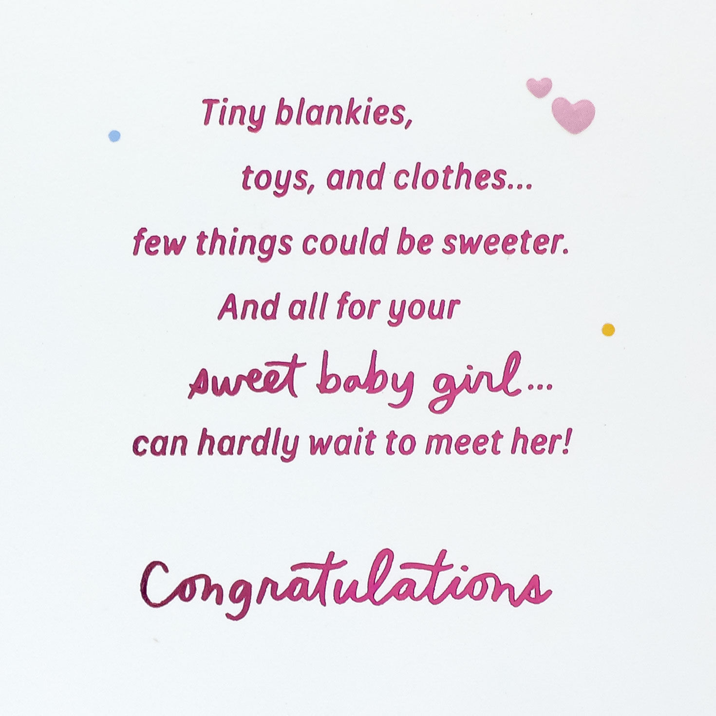 Pink Rattles Baby Shower Card for Baby Girl Sentiment image number 2