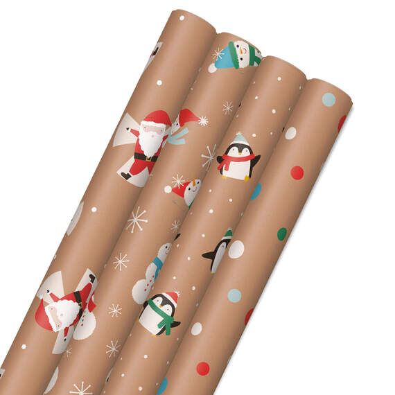Kraft Assorted 4-Pack Christmas Wrapping Paper, 88 sq. ft.