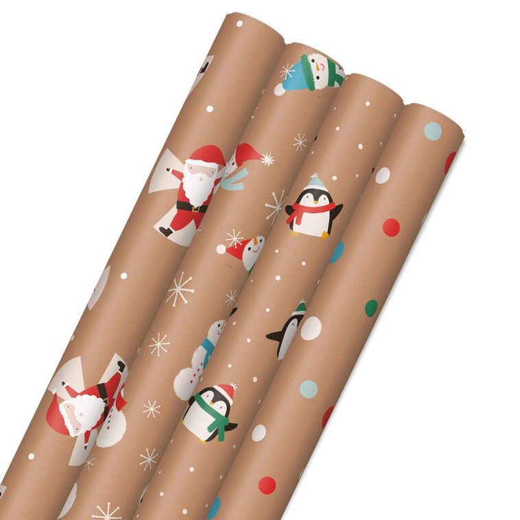 Kraft Assorted 4-Pack Christmas Wrapping Paper, 88 sq. ft. - Wrapping ...