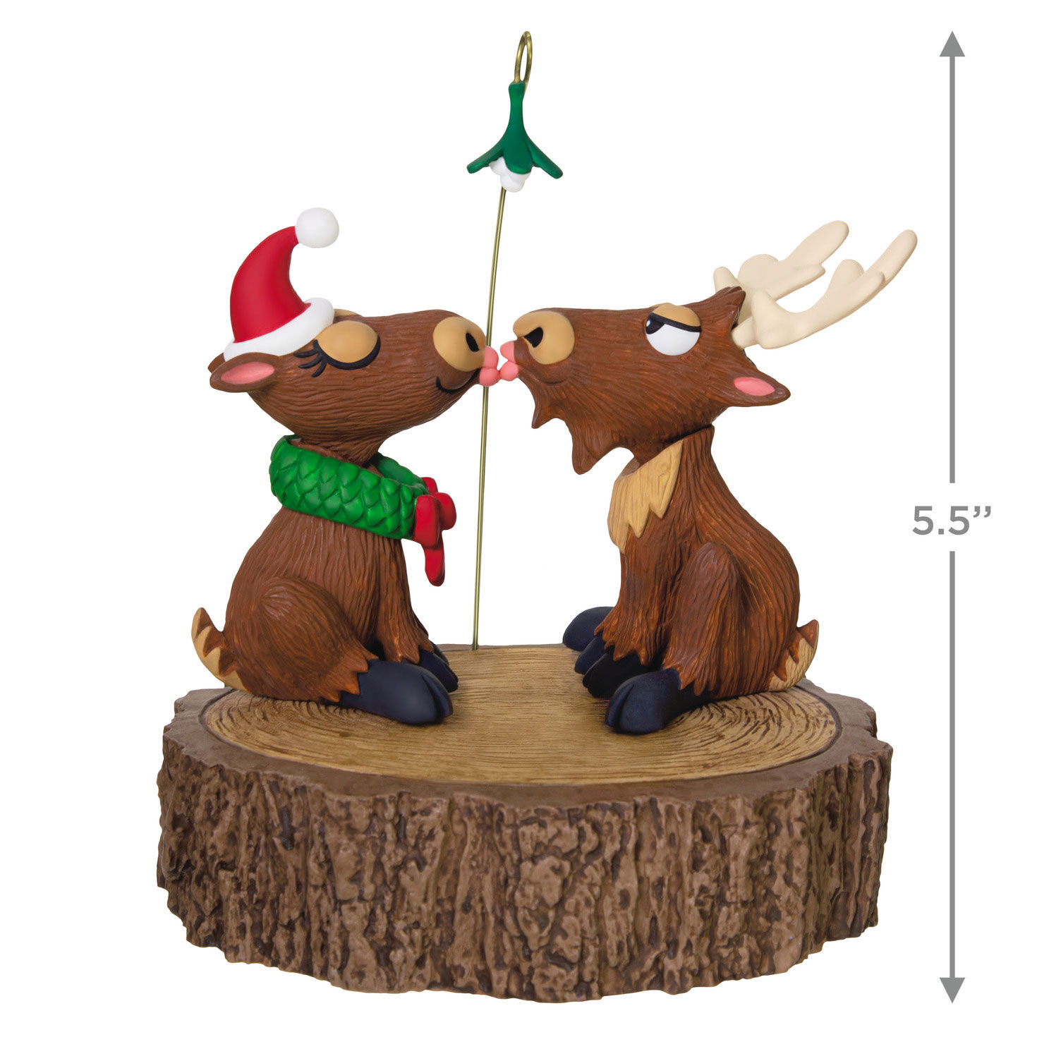 Moose Kissing Keepsake Ornament measurement image number 3