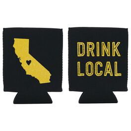 California State Silhouette "Drink Local" Koozie, California State Silhouette "Drink Local" Koozie, , large