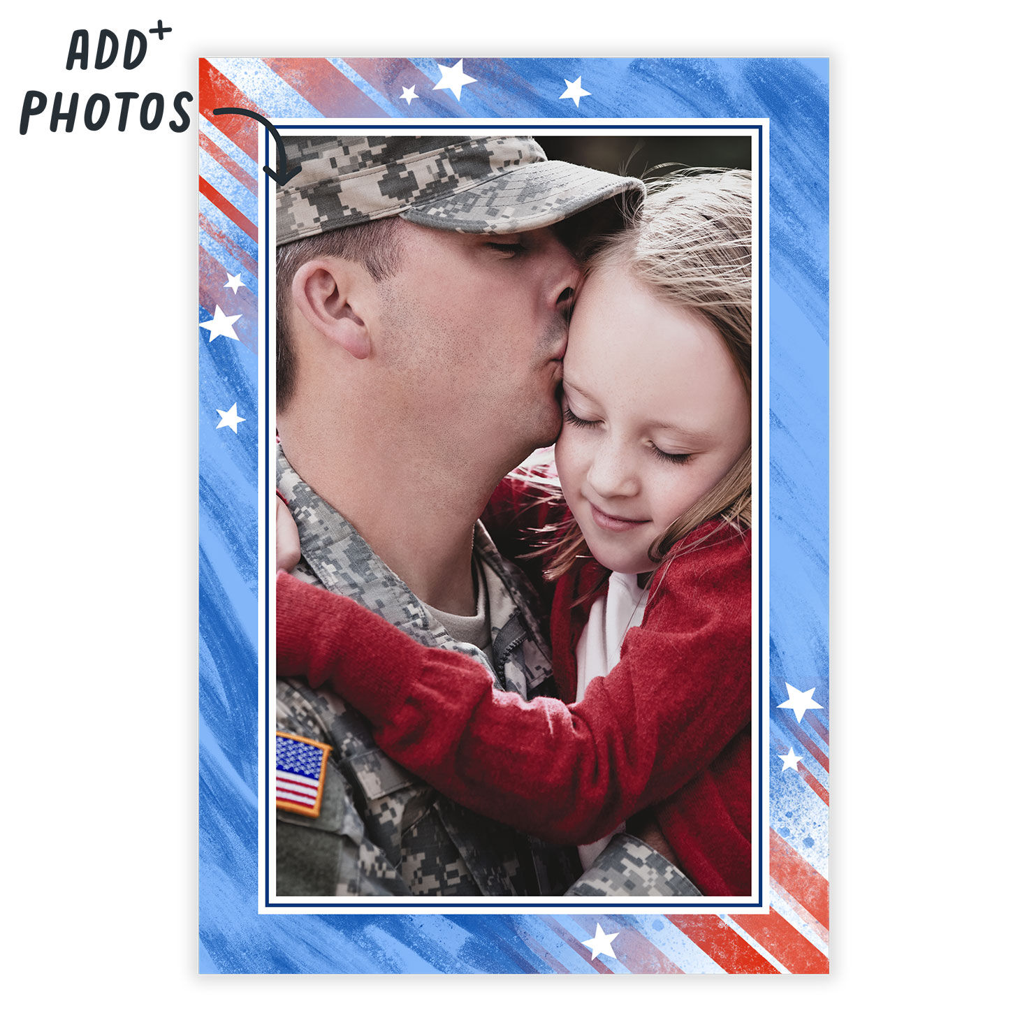 Red, White and Blue Patriotic Folded Photo Card  image number 2