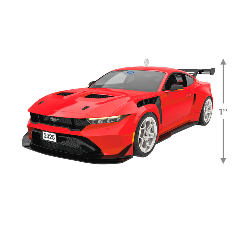 Red Ford Mustang Sports Car Keepsake Ornament Measurement image number 3