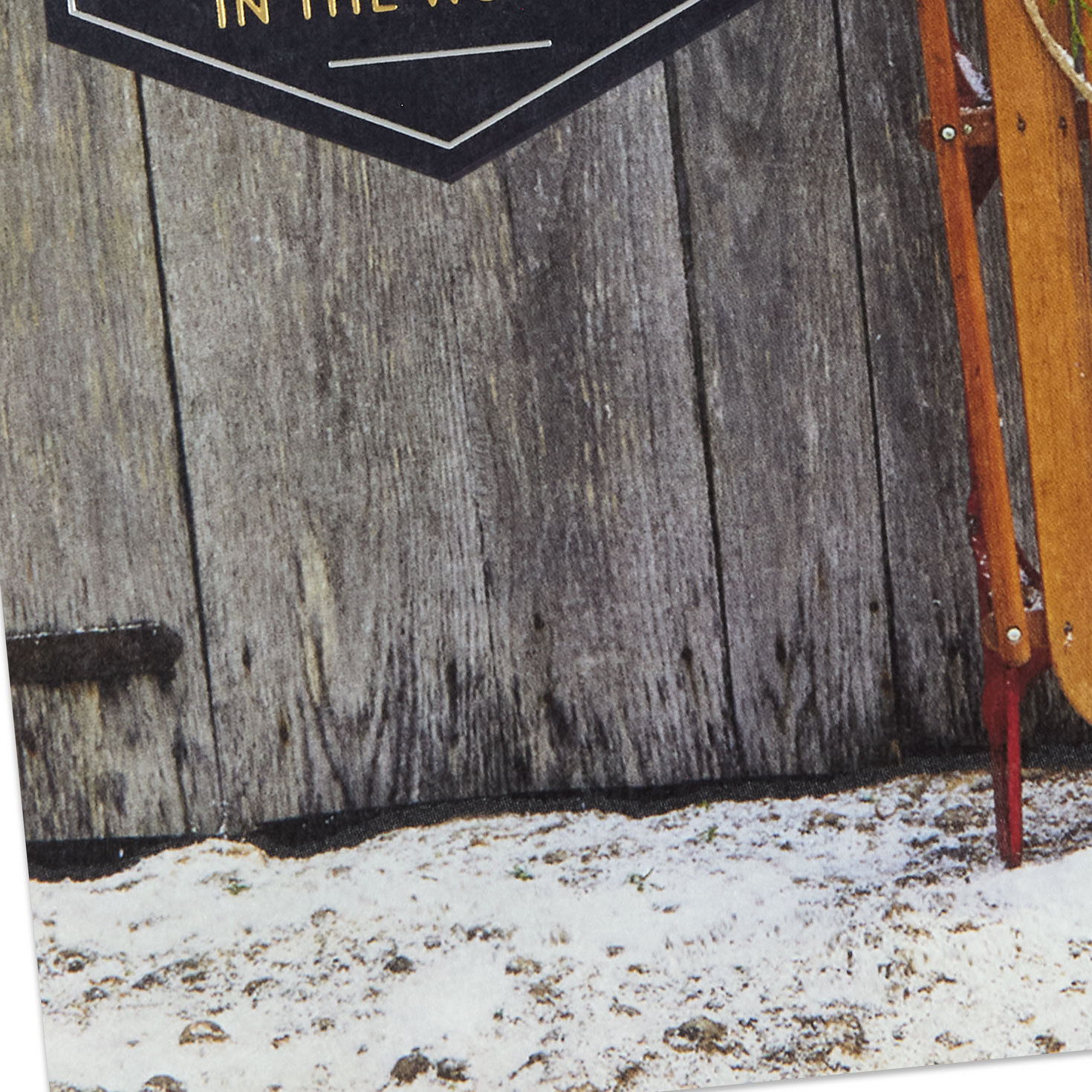 Vintage Wood Sled Nephew Christmas Card Card Front Detail image number 5