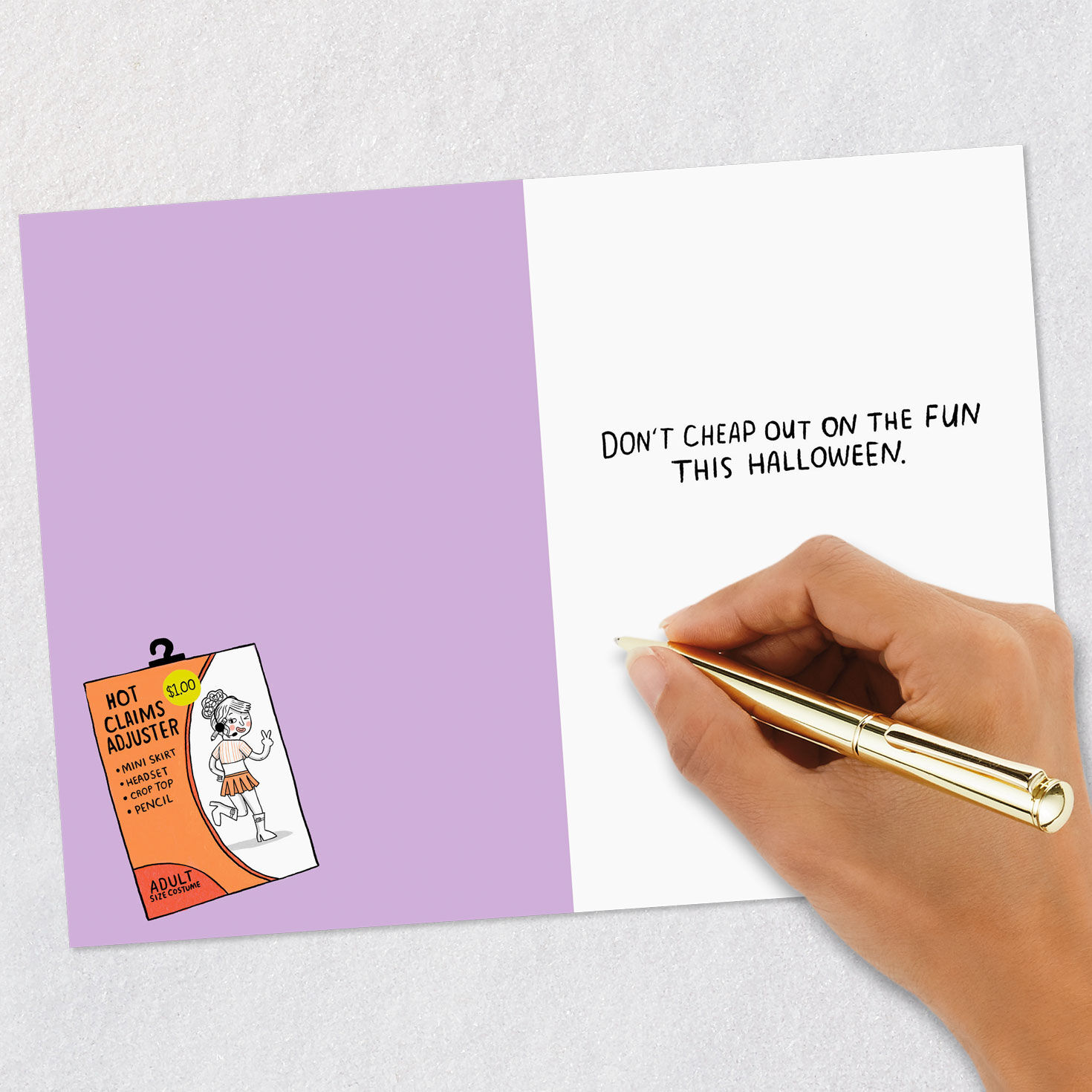 Sexy Costumes Funny Shoebox Halloween Card Signing card image number 6