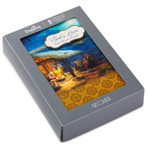 Thomas Kinkade Manger Scene Religious Boxed Christmas Cards, Pack of 12, 