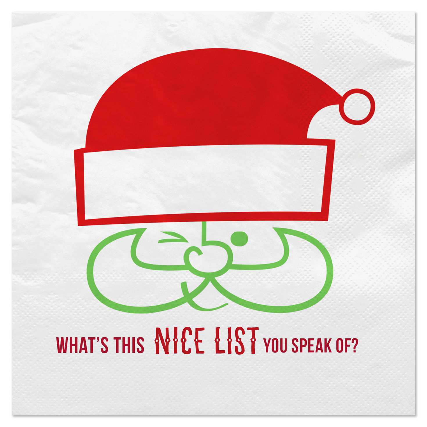Santa Wink Nice List Holiday Cocktail Napkins, Pack of 20