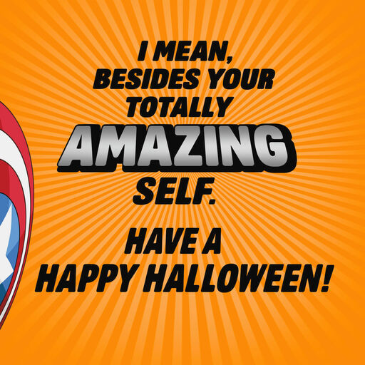 Marvel Captain America Totally Amazing Halloween Card for Grandson, 