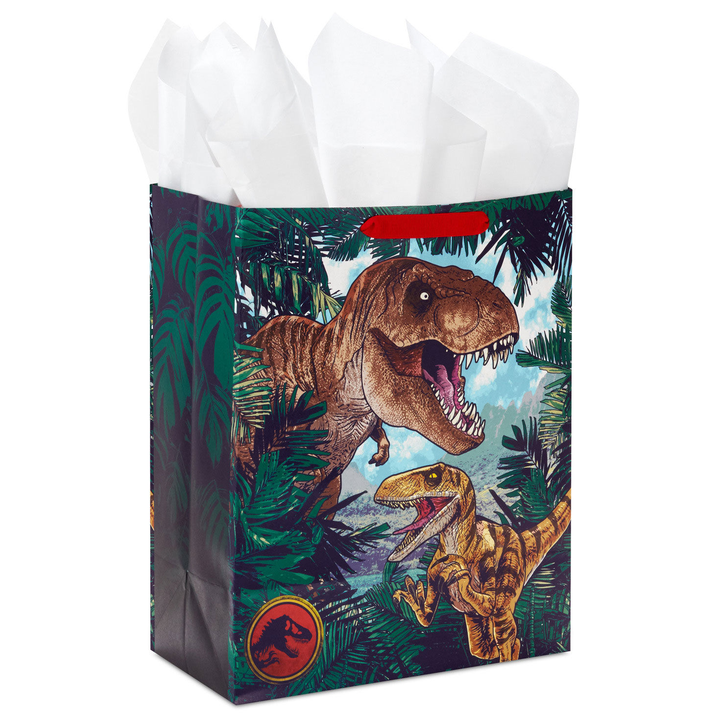 13" Jurassic Park T-Rex Territory Large Gift Bag With Tissue Paper, , large image number 6