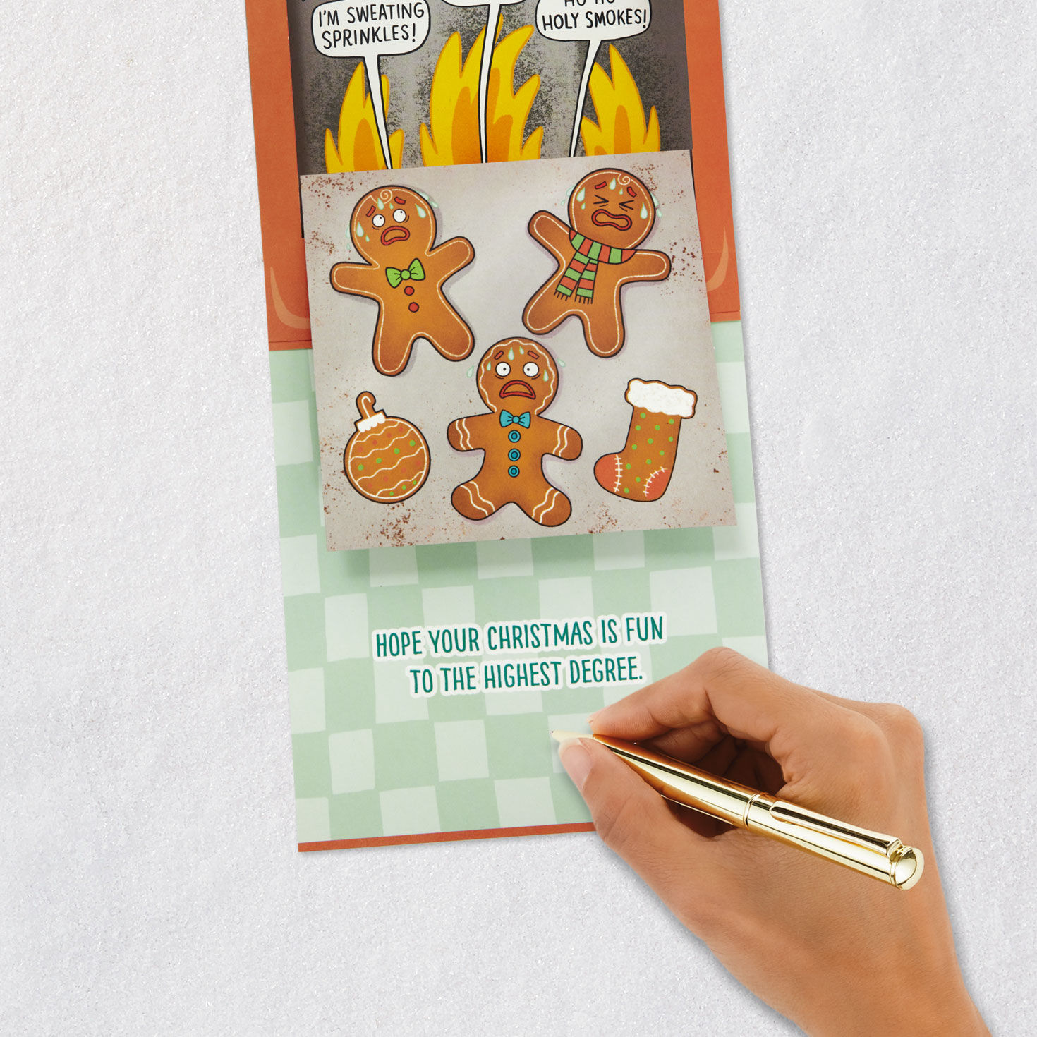 Warm Holiday Wishes Funny Musical Pop-Up Christmas Card With Light, , large image number 8