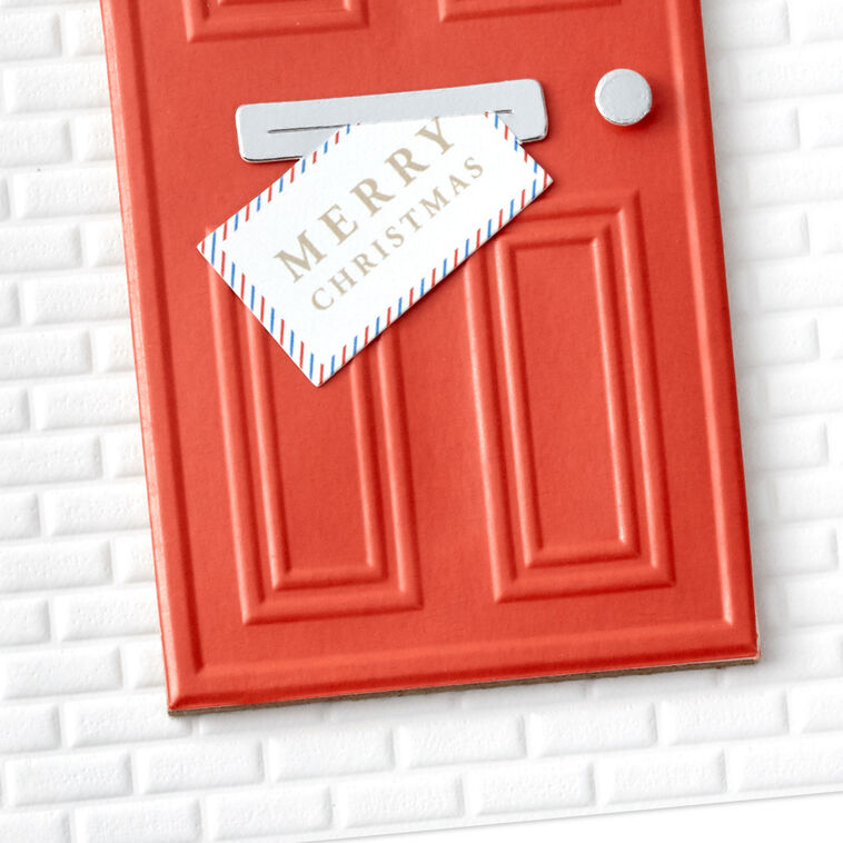 Red Door with Wreath Christmas Card Card Front Detail image number 5