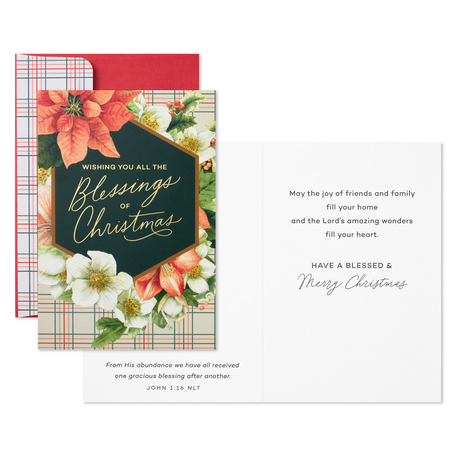 Bastin Flowers DaySpring Religious Christmas Cards Card Front with Sentiment image number 3